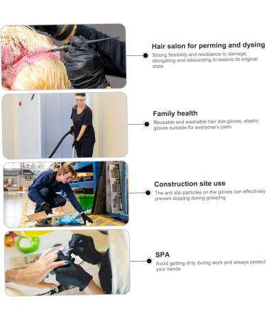MAGICLULU 3 Pairs Barber Gloves Rubber Gloves for Dying Hair Hairdressing Supplies Hair Dyeing Gloves Shampoo for Color Treated Hair Shampoo Men Hair Dye Shampoo Black Emulsion Man Tool Belt - Buy Online on GoSupps.com