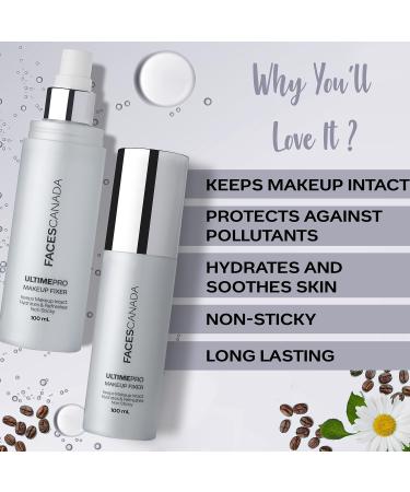 Ultime Pro Makeup Fixer - Long Lasting Setting Spray & Hydrating Facial Mist with Hyaluronic Acid | Lightweight & Non-Sticky | 3.38 Fl Oz (100ml) - Shop Now - Buy Online on GoSupps.com