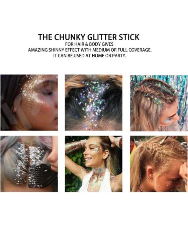 RoseFlower 2pcs Body Glitter Gel Glitter Gel Makeup for Face Hair Body Sparkling Glitter Gel Shimmer Liquid Eyeshadow Holographic Glitter Body Paint for Concerts Festival Rave Accessories - Buy Online on GoSupps.com