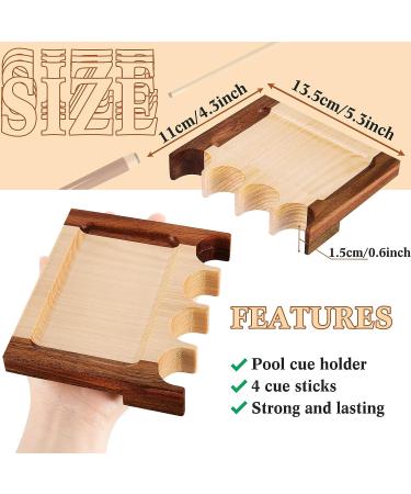 Meooeck Portable Wooden Pool Cue Holder - Weighted Billiard Accessories for 4 Cues - Buy Online on GoSupps.com