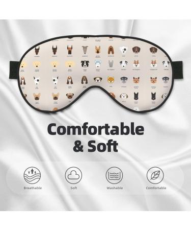 Dog Breed Print Unisex Sleeping Eye Mask Soft Comfortable Light-Blocking Eye Mask - Buy Online on GoSupps.com