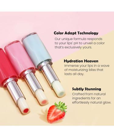 Color Changing Lipstick Set - 2 Pcs Peach & Strawberry Avocado PH Mood Lip Balm | Long Lasting Magic Lip Care Gift for Women - Buy Online on GoSupps.com