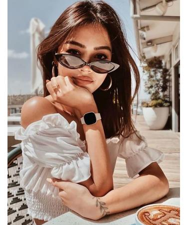 Floral Engraved Band for Fitbit Versa 4/Versa 3/Sense - Cute Dandelion Flower Pattern Silicone Strap for Women - Buy Online on GoSupps.com