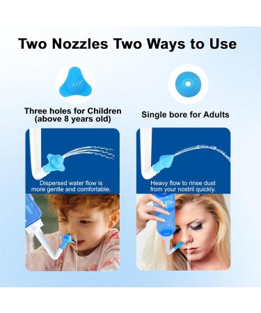CACRTY Nasal Irrigation System for Adults & Kids 500ml Nasal Wash Bottle 30 Salt Packets Safe for Daily Nasal Care Allergies Valve-Controlled Sinus Rinse Bottle with Anti-Backflow Design. - Buy Online on GoSupps.com