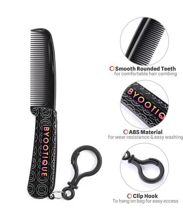 BYOOTIQUE Portable Makeup Vanity Mirror with x1 and x2 Magnification + Folding Comb - Travel Pocket Set (Style 1) - Buy Online on GoSupps.com