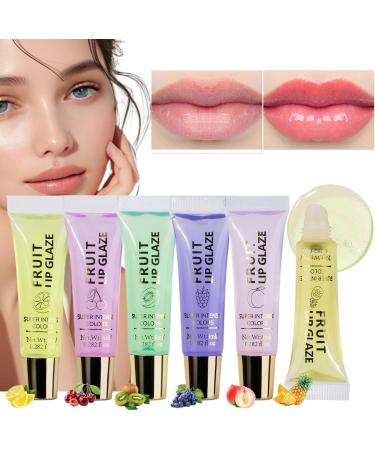Color Changing Lip Oil - Lip Gloss | Moisturizing Balm Hydrating Lip Oil 6x Brightening Lips with Fruit Portable Skin Care Supplies - Buy Online on GoSupps.com