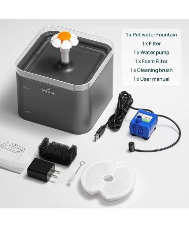 iPettie Neverland Cat Water Fountain with LED Light - 67oz/2.0L Grey - Buy Online on GoSupps.com