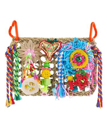 Pethee budgie toy toy bird toys feed wall with colorful bird cage toy toy feed toys chewing and shredding wall seaweed woven climbing for nymphic parrots parasol - Buy Online on GoSupps.com