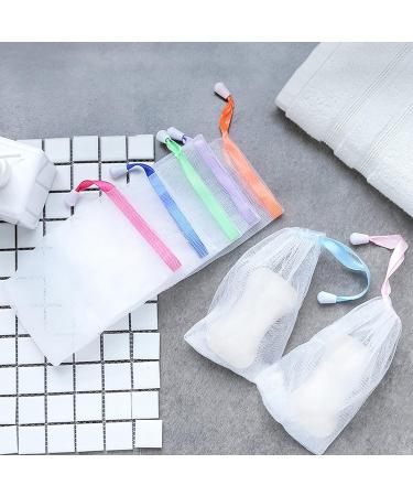 Exfoliating Mesh Soap Pouch | Bubble Foam Net Soap Sack | Orange Drawstring Holder for Body & Facial Cleaning - Buy Online on GoSupps.com