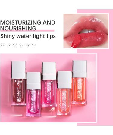 Lip Glow Oil Huile pour Les L vres Hydratante Formule Non Collante Brillance Subtile avec Rouge L vres Liquide Teint Transparent Retient L'humidit pour viter Les L vres Gerc es 6 ML 5 Pi ces - Buy Online on GoSupps.com