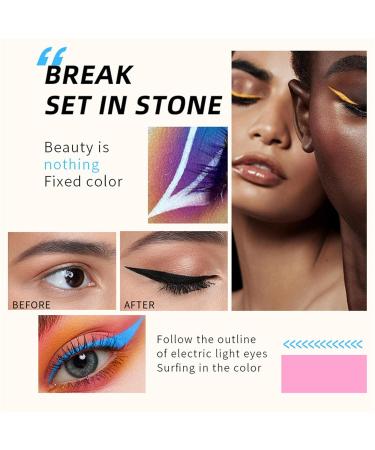 Makeup Forever Eyeliner Pencil - Party Art Brown & Dark Brown Styles - Long Lasting Colorful Liquid Eyeliner - Angled Brush Included - 3.5ml - Light Blue - Buy Online on GoSupps.com