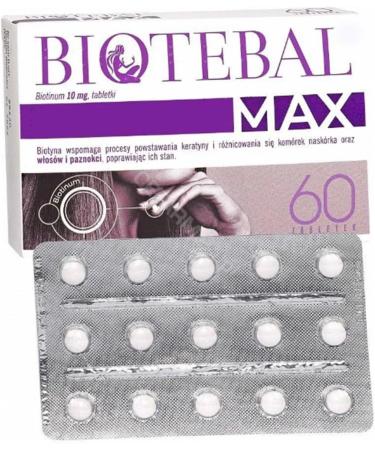 Formula Biotebal Max 10mg 60TBS European Version Biotin Max 10 000 mcg Formula for Hair Skin and Nail Support - Buy Online on GoSupps.com