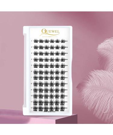 Cluster Lashes Quewel D Curl 8mm - Fluffy Individual Eyelash Segments for DIY Extensions | 1 Piece Pack - Buy Online on GoSupps.com