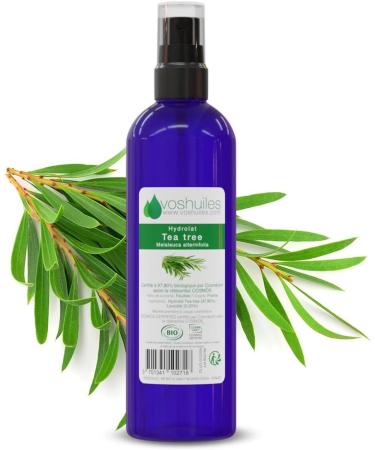 VOSHUILES - Hydrolat de Tea Tree COSMOS - Eau Florale Arbre Th Purifiante et Apaisante pour Soins de la Peau et Cheveux - 100% Pur et Naturel - 200 ml Tea Tree BIO 200 ml (Lot de 1)