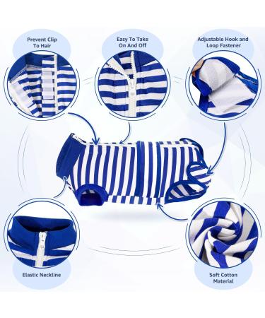 SlowTon Dog Surgery Recovery Suit Female Male - Dog Cat Surgical Recovery Zipper Shirt Neuter Prevent Licking Pet Recovery Cone E-Collar Abdominal Wounds Bandages Alternative(Blue&White L) Large Blue&white - Buy Online on GoSupps.com