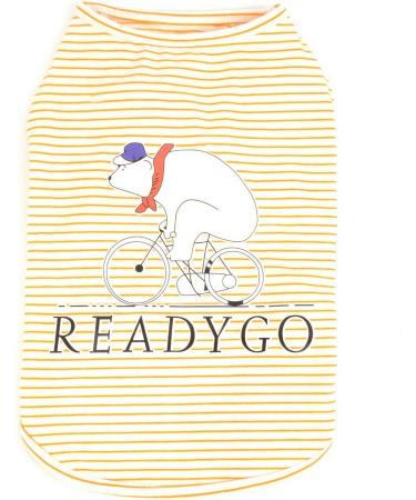 Zweitea Striped Dog T-Shirts for Small Dogs - Soft Cotton Summer Tank Tops for Puppies & Cats - Yellow Vest for Girls & Boys (M: Chest 37cm Back 25cm) - Buy Online on GoSupps.com