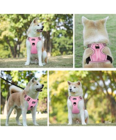 Eyin Large Dog Harness - Adjustable Breathable Reflective & Padded for Daily Training | Pink (L) - Neck 42-60cm Chest 47-86cm - Buy Online on GoSupps.com