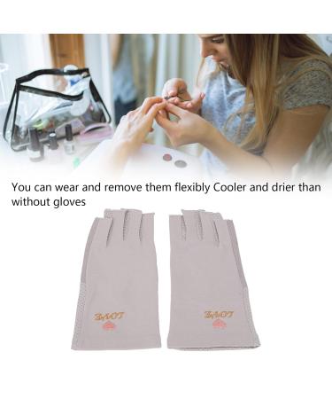 Anti UV Gloves for Gel Nail Lamp Manicure Gloves UV Protection Stretchy Breathable Fingerless Fiber Cotton Nail Lamp Gloves for Home Salon(Gray) - Buy Online on GoSupps.com