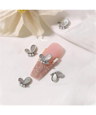 FEIlei Crown Nail Art Charms Zircon Nail Rhinestones Alloy Butterfly-Nail Crystal-Pearl - Buy Online on GoSupps.com