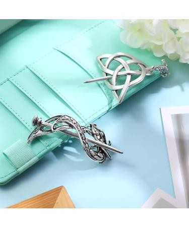 2 Pieces Viking Celtic Hair Clips Hairpin Dragon Hair Sticks Hairpin Triangle Clips Slide Pin Hair Stick Celtic Knot Viking Jewelry Hair Accessories for Women and Ladies - Buy Online on GoSupps.com