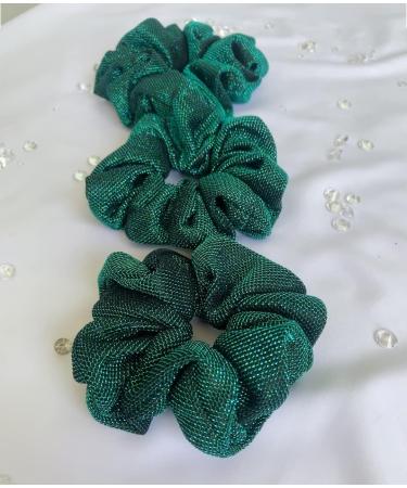 Forest Glitter Green Elastic Hair Tie Scrunchies Ponytail Holders for Women Girls - Buy Online on GoSupps.com