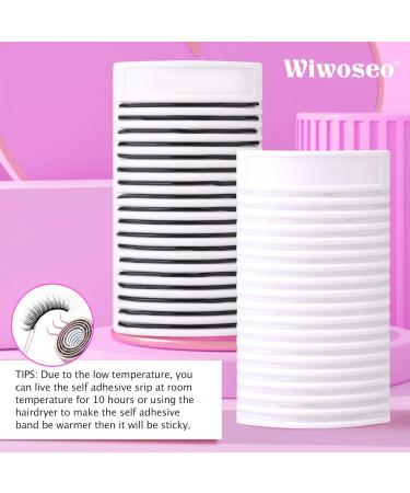 Shop Wiwoseo Self-Adhesive Eyelashes - No Glue Needed Clear Band Natural Look Lash Strips for Strong Hold - Buy Online on GoSupps.com