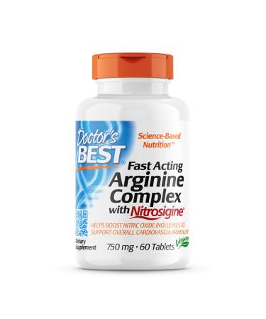 Doctor's Best Fast Acting Arginine Complex with Nitrosigine 750 mg 60 Tablets