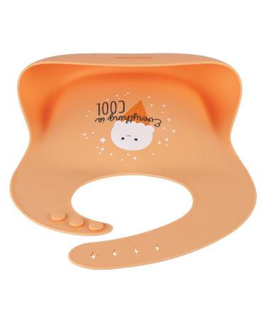 Kiddo Feedo Roll Up Bib for Baby & Toddler | Easy Clean Mealtime Bib with Pocket | Comfortable Orange Bib for Mess-Free Dining - Buy Online on GoSupps.com