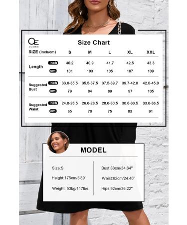 OUGES Women's Spring Casual Midi Dress with Long Sleeve V-Neck | Floral Wrap Dress with Pockets - XXL Black - Buy Online on GoSupps.com