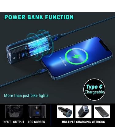 Victagen 8000 Lumen Bike Lights for Night Riding - 3 Cree LED Headlight with High/Low Beam, Rechargeable TypeC Bicycle Light + Free Tail light - VTG8 - Buy Online on GoSupps.com