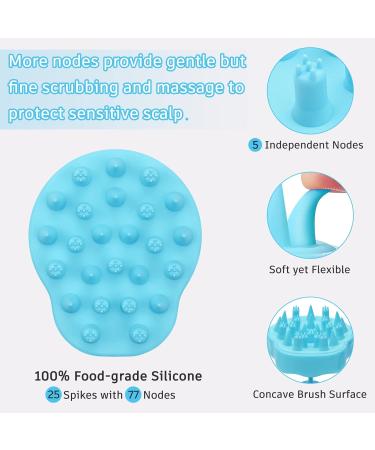 Fretech Updated Scalp Massage Brush - Dual Silicone Bristles for Sensitive Scalp Hair Growth & Gentle Cleansing - Light Blue - Buy Online on GoSupps.com