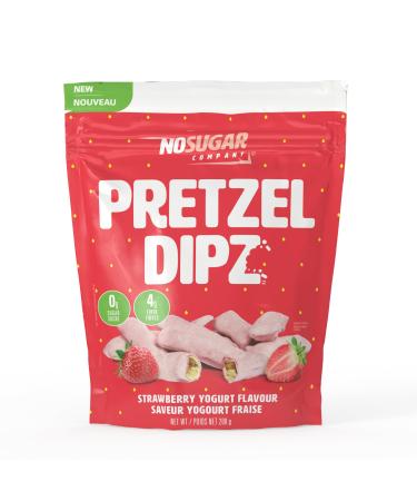 No Sugar Pretzel Sticks Strawberry Yogurt Covered Diet Pretzel Crisps Sweet Salty Crunchy Perfection Snack and Share 0g Sugar 4g Fibre -1 Pack (200g)