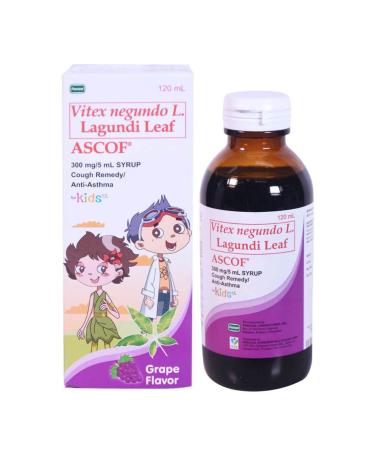 Ascof Forte Lagundi Leaf Syrup Cough Remedy for Kids Grape Flavor 120ml