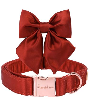 Unique Style Paw's dog collar Halloween made of silk adjustable durable with loop holiday fly collar for small puppies and cats size s s tangerine