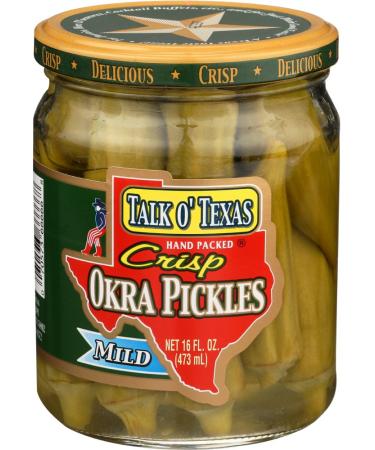 Talk O' Texas, Pickles Okra Mild, 16 Ounce