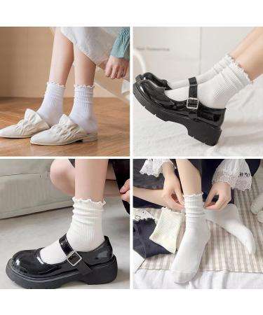 Leoeasy Ruffled Socks for Women - 6 Pairs of Comfortable Breathable Sweat-Absorbing Traditional Costume Socks - Buy Online on GoSupps.com