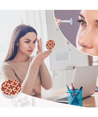 Fleur De Lis Contact Lens Case with Mirror | Portable Cute Eye Lens Box Travel Kit - Buy Online on GoSupps.com