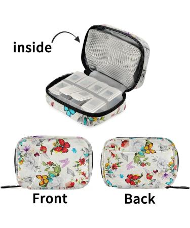 Pfrewn 7 Day Pill Organizer Case - Floral Travel Pill Box with Zipper for Vitamins & Supplements Portable Weekly Medicine Holder - Buy Online on GoSupps.com