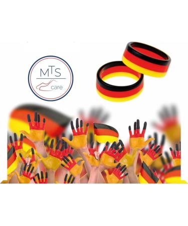 MTS Shoecare Fan Rings - Black/Red/Gold Finger Rings for Women & Men | Set of 2 54/17.2 mm | International Shipping Available - Buy Online on GoSupps.com