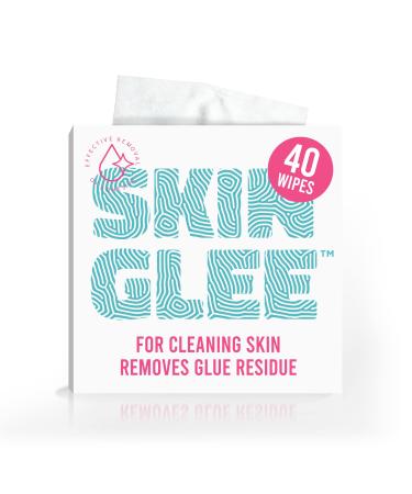 Not Just A Patch Skin Glee Medical Adhesive Remover for Skin (40 Pack) - Pre-CGM Skin Adhesive Remover Wipes for Use with CGM Devices - Cleaning Wipes with Alcohol Skin Glee Remover