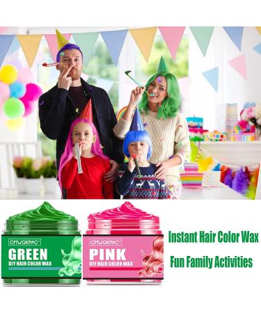 Temporary Hair Color Wax: Blue Purple Pink Green | DIY Wash Out Hair Dye Cream for Halloween | Kids Men Women Friendly - Buy Online on GoSupps.com