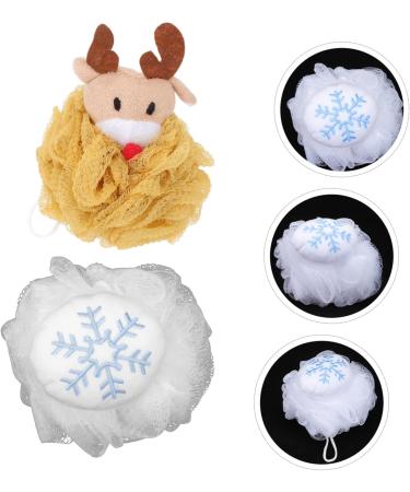 2pcs Bath Ball Shower Puff & Loofah Set | Holiday Bath Scrubber & Back Scrubber | Premium Shower Sponge Pouf - Buy Online on GoSupps.com