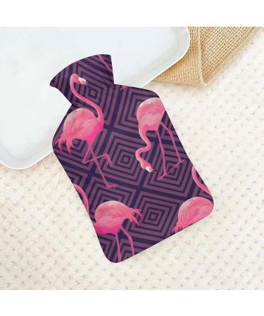 Hot Water Bottle with Lid - Pink Flamingo Rubber Hot Water Bag for Pain Relief Cramps Foot Warmer & Therapy - Buy Online on GoSupps.com