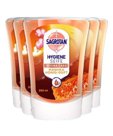 Sagrotan No-Touch refill Almond blossom and Manuka honey For the automatic soap dispenser 5 x 250 ml hand soap