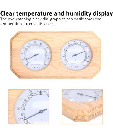 Fuik Sauna Thermometer & Wooden Thermohygrometer - Large Dial for Clubs Gyms & Family Saunas | International Shipping - Buy Online on GoSupps.com