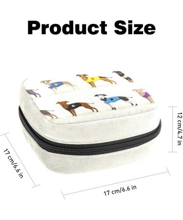 Menstruation Pad Bag with Zipper | Stylish Napkin & Tampon Bag for Women & Girls - Racing Shipping Dog Design - Color 4 - Buy Online on GoSupps.com