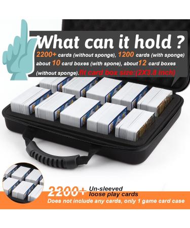 Card Game Case - 1200-2200 Cards Holder for Pokemon, Sports, Baseball & More - Black Zipper Travel Storage for Cards Against Humanity & Other Collectible Trading Card Games - Buy Online on GoSupps.com