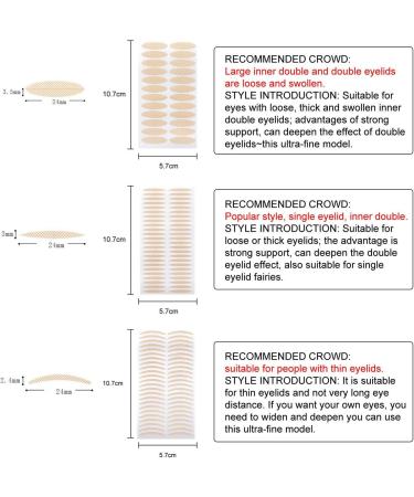 Double Eyelid Sticker Set Waterproof Eyelid Tapes Stickers Invisible Natural Eyelid Lift Strips Make Up Accessories for Mono-eyelids Instant Lift Sillervan - Buy Online on GoSupps.com