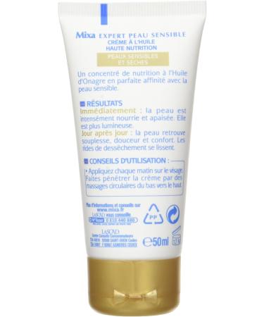 Mixa Expert Sensitive Skin - Nourishing Cream with Evening Primrose Oil 5% Glycerin / Evening Primrose Oil - 50 ml - Buy Online on GoSupps.com