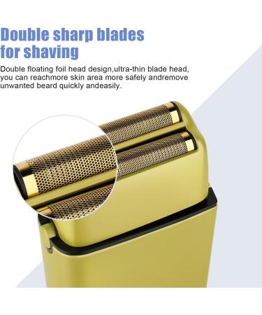 Professional Foil Shaver for Men - Cordless Electric Razor Double Foil Trimmer Rechargeable USB - Close Shave Yellow - Buy Online on GoSupps.com